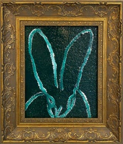 Hunt Slonem "Emerald" White and Green Bunny