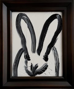 Hunt Slonem "Felicity" Black and White Bunny