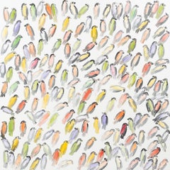 Hunt Slonem "Finches, Tanagers November Song" Multicolored Birds
