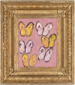 Hunt Slonem "Flight" Pink & Yellow Butterflies