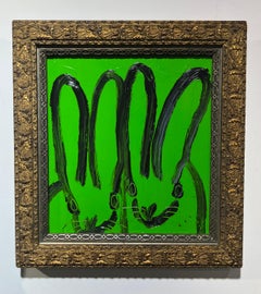 Hunt Slonem "Grass" Coppia di coniglietti in verde