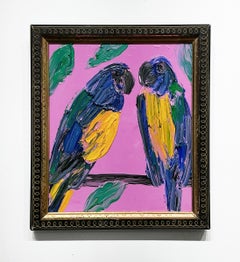 Hunt Slonem "Grass Keets Blues" Birds