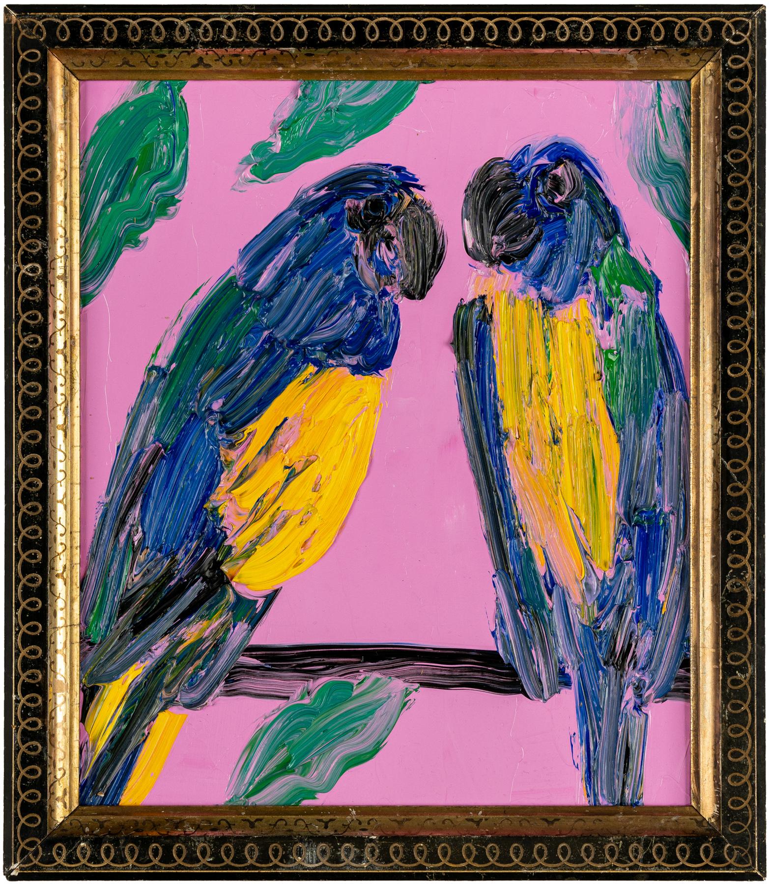 Hunt Slonem "Grass Keets Blues" Vögel