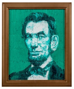 Hunt Slonem "Green Abe" Lincoln Porträt