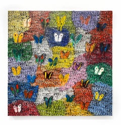 Hunt Slonem "Guardians & Butterflies Savior" Original oil painting on canvas