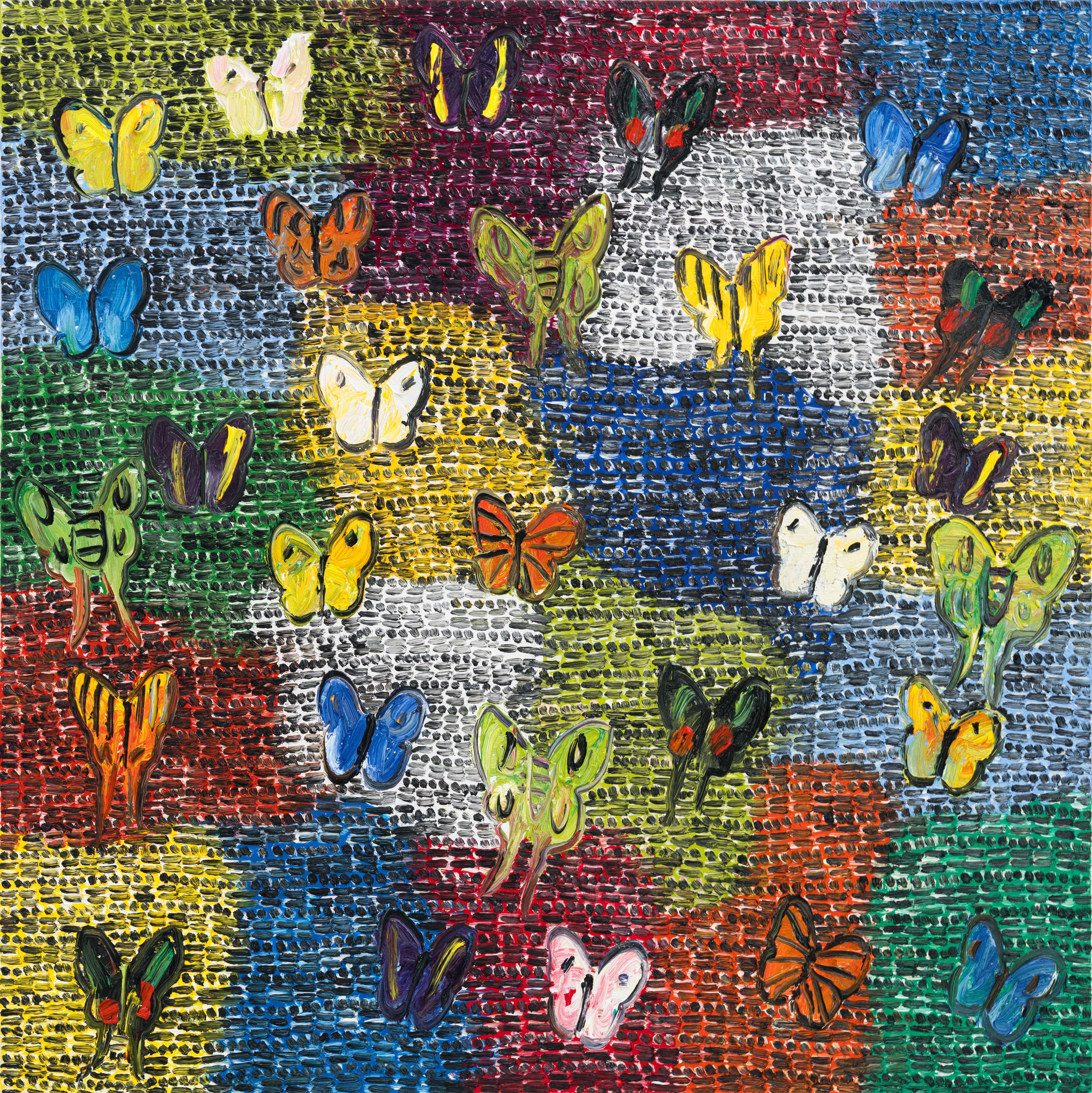 Artist:  Slonem, Hunt
Title:  Guardians Butterflys & Spirit
Date:  2025
Medium:  Oil on canvas
Unframed Dimensions:  48" x 48"
Signature:  Signed by Artist on Verso
Edition:  Unique

Hunt Slonem is a veteran to one-man shows in global hot spots like