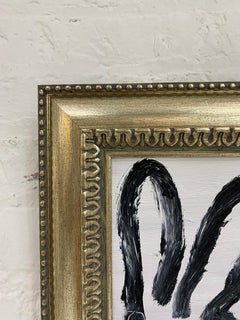 Hunt Slonem "Happy Camper" Black and White Bunny