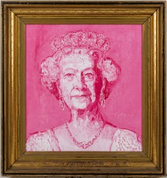 Hunt Slonem "Her Majesty" Pink Queen Elizabeth 