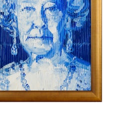 Hunt Slonem "Her Majesty Queen Elizabeth" Neoexpressionist Framed Oil on Wood