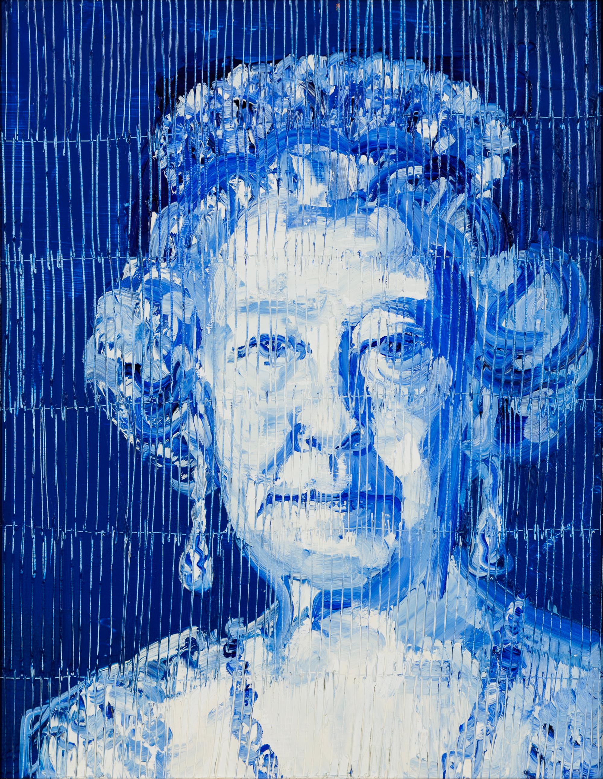 Huile sur bois encadrée « Her Majesty Queen Elizabeth » de Hunt Slonem, néoexpressionniste en vente 5
