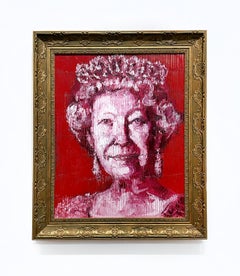 Hunt Slonem "Her Majesty Queen Elizabeth" Original portrait in oil