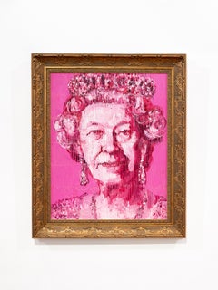 Hunt Slonem "Her Majesty Queen Elizabeth" Original portrait in oil