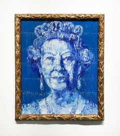 Hunt Slonem "Su Majestad la Reina Isabel" Retrato
