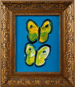 Hunt Slonem "High Fly" painting of butterflies