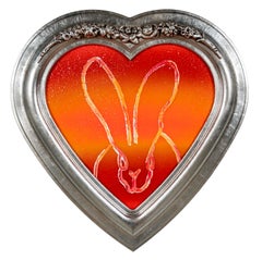 Hunt Slonem "Hombre" Cuore di coniglio rosso e arancione