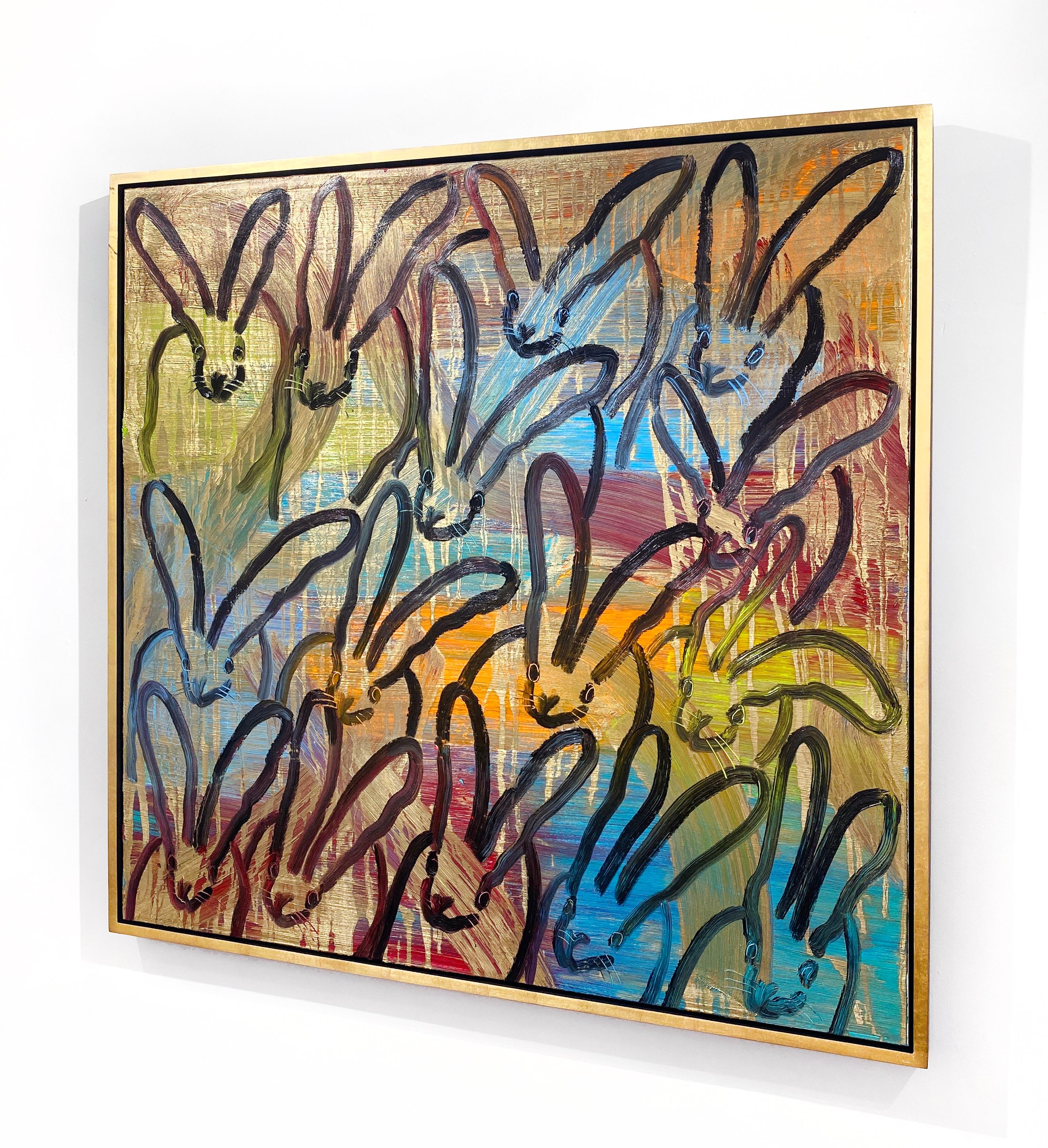 Hutch Patch - Marron Animal Painting par Hunt Slonem