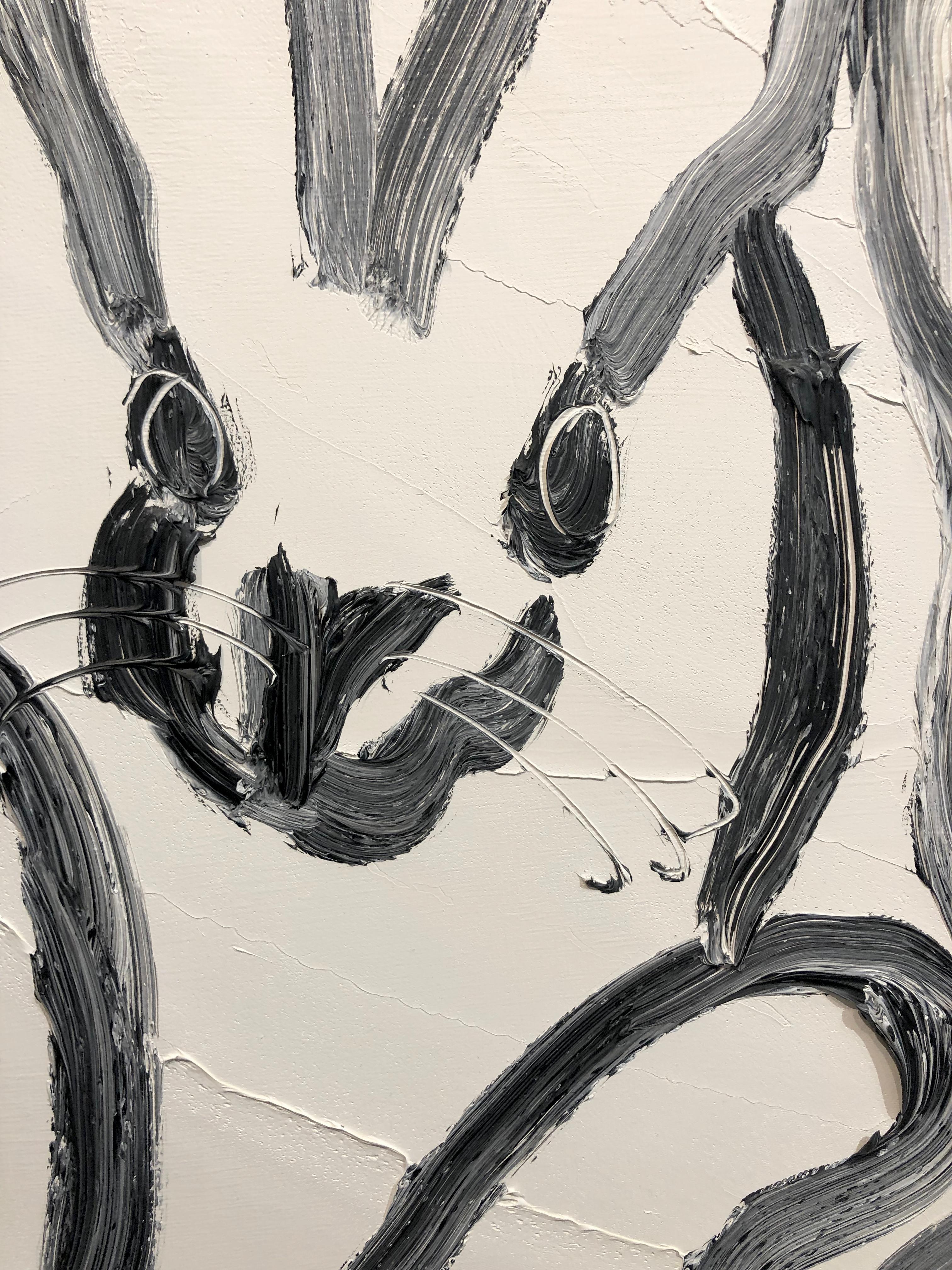 Peinture à l'huile contemporaine de Hunt Slonem, bouleau noir et blanc, « Hunt Slonem Play », 2021 en vente 4