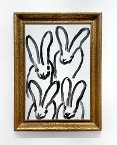 Hunt Slonem "Hutch Walk Madewood" Original bunnies painting in oil
