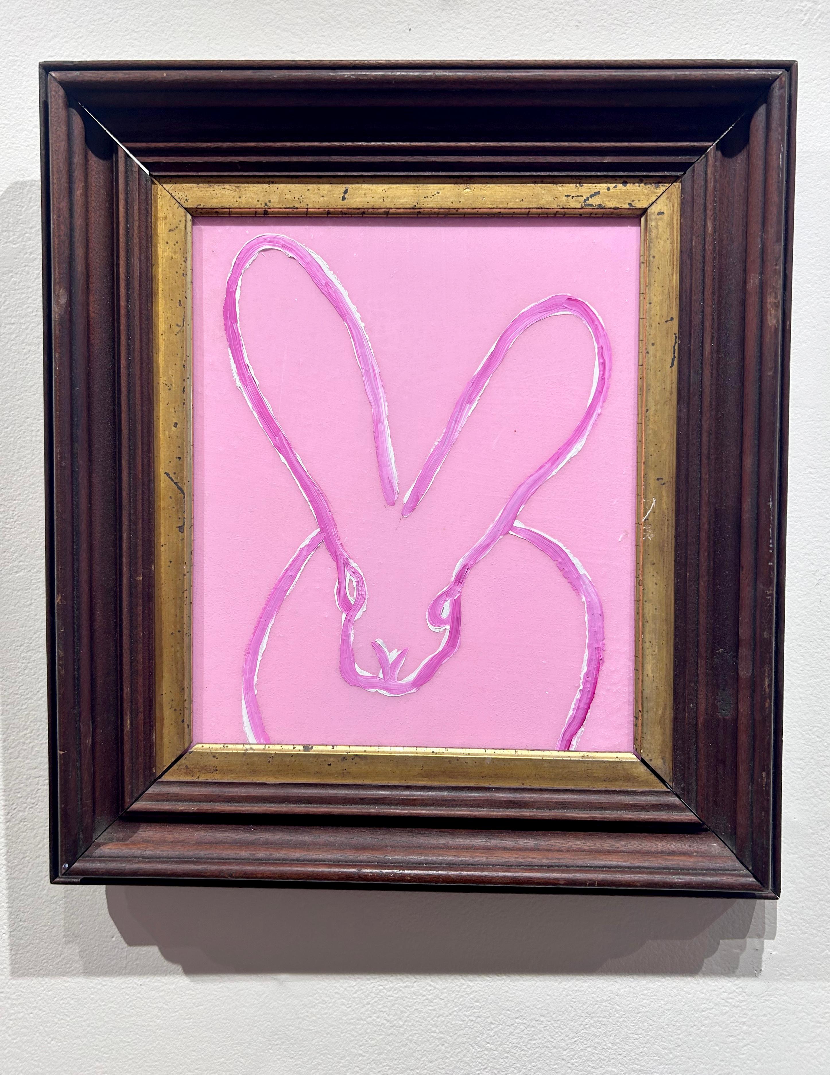 Hunt Slonem, „In the Pink“, Ölgemälde „In the Pink“, 12,5x11 Diamond Dust Pink Bunny, Bunny   im Angebot 1