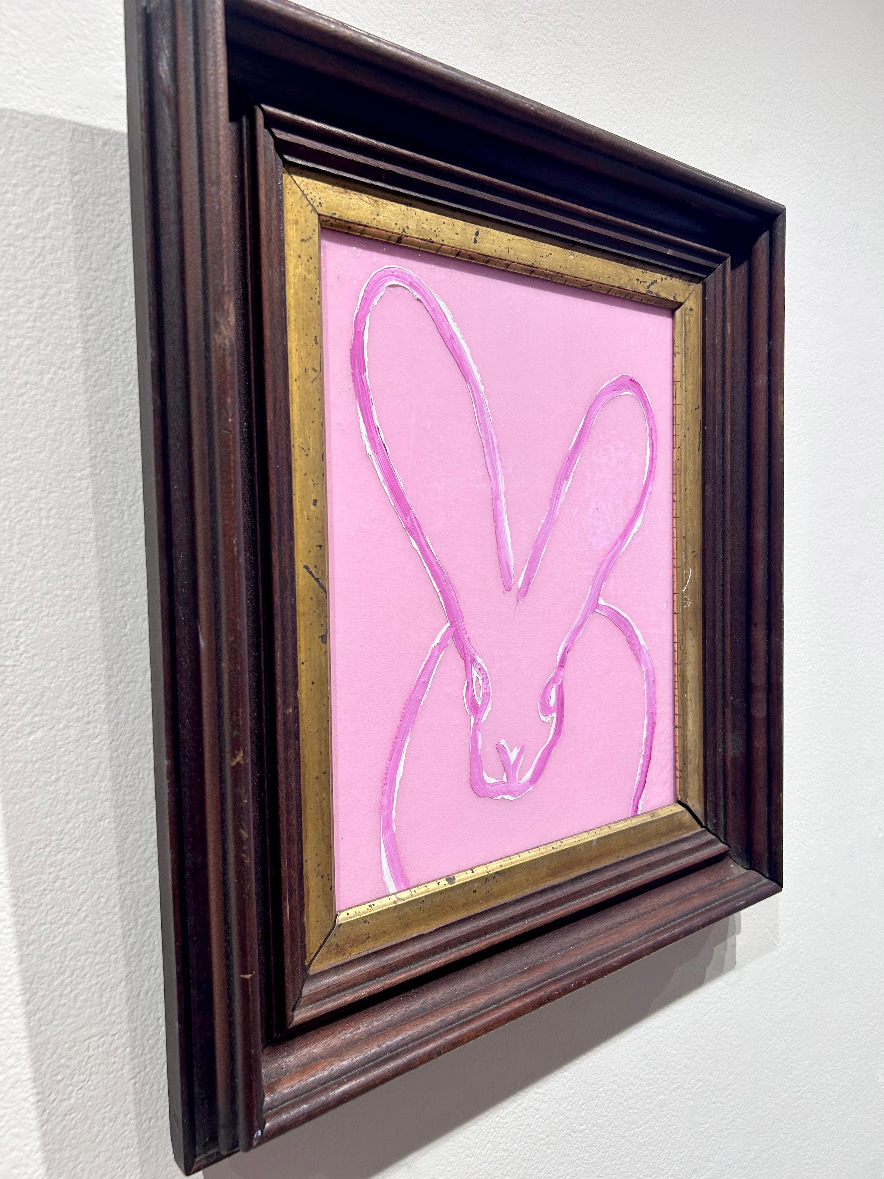 Hunt Slonem, „In the Pink“, Ölgemälde „In the Pink“, 12,5x11 Diamond Dust Pink Bunny, Bunny   im Angebot 3