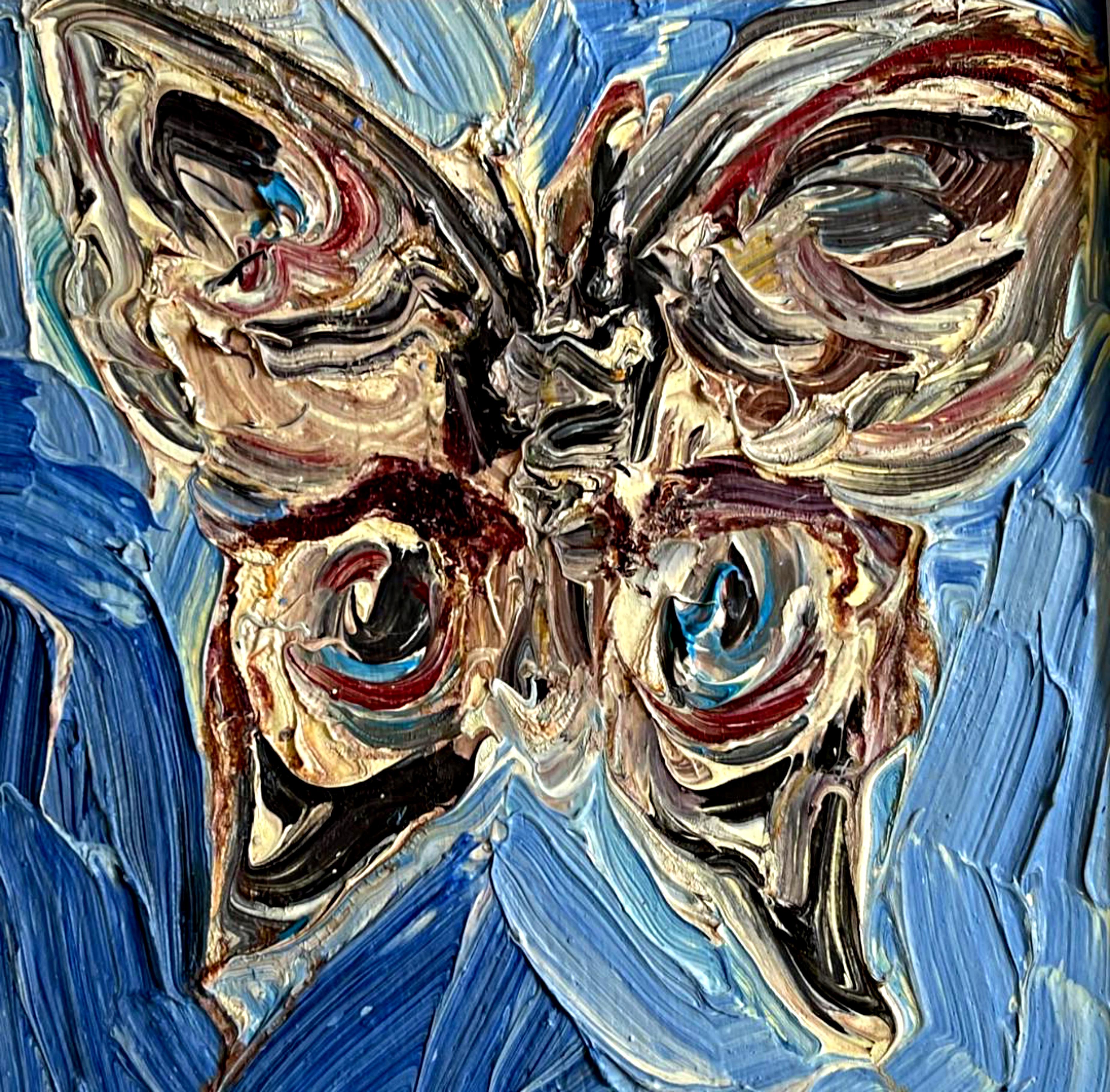 Peinture unique signée Hunt Slonem IO Moths, créée pour une publication littéraire en vente 6