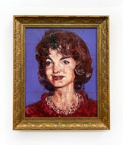 Hunt Slonem "Jackie Kennedy" Retrato original al óleo