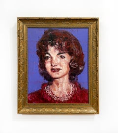 Hunt Slonem "Jackie Kennedy" Original portrait painting in oil