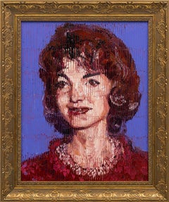 Hunt Slonem "Jackie Kennedy" Original portrait painting in oil