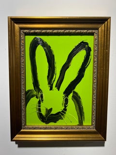 Hunt Slonem "Lawn Nap" Light Green Bunny
