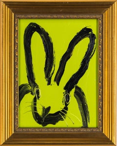 Hunt Slonem "Lawn Nap" coniglietto verde chiaro