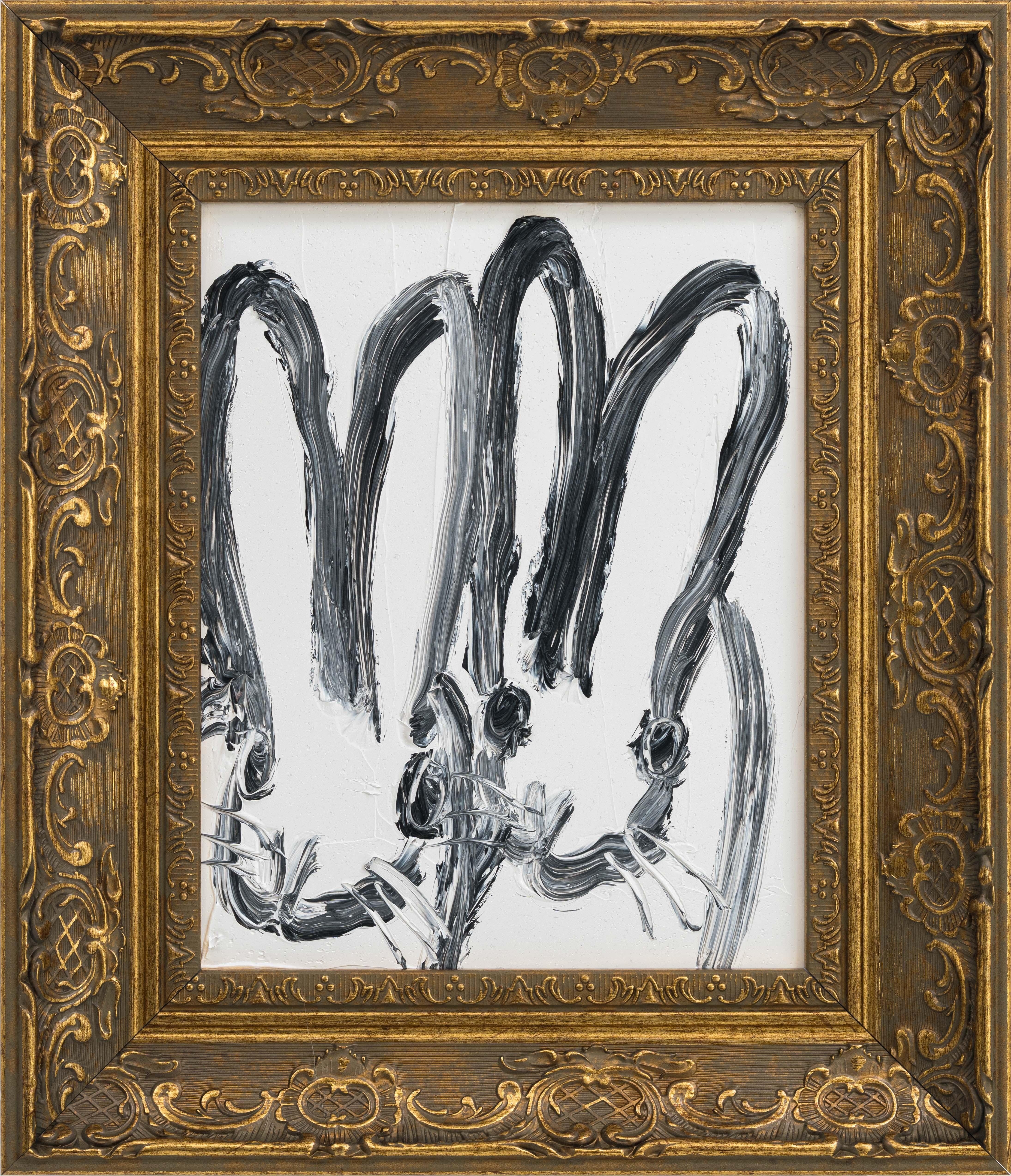 Hunt Slonem "Pareja" de conejitos en blanco y negro
Un par de conejos gesticulando en negro sobre fondo blanco en un marco vintage

Sin enmarcar: 10 x 8 pulgadas
Enmarcado: 14,5 x 12,5 pulgadas
*La pintura está enmarcada - Ten en cuenta que las