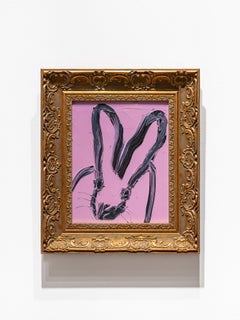 Hunt Slonem "Lilac Spring" painting of a bunny
