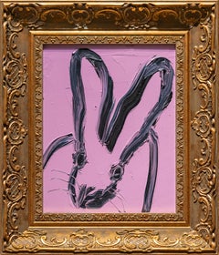 Hunt Slonem "Lilac Spring" painting of a bunny