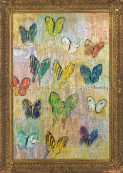 Hunt Slonem "Malechite" Multicolored Metallic Butterflies