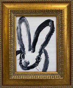 Hunt Slonem "Mandy 2" Black and White Bunny