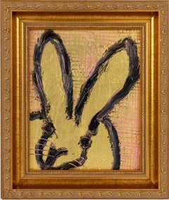 Hunt Slonem "Marquis de Lafayette" Gold & Pink Scored Bunny