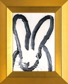 Hunt Slonem "Max" coniglietto bianco e nero