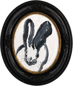 Hunt Slonem "Maxim" Single Black and White Bunny