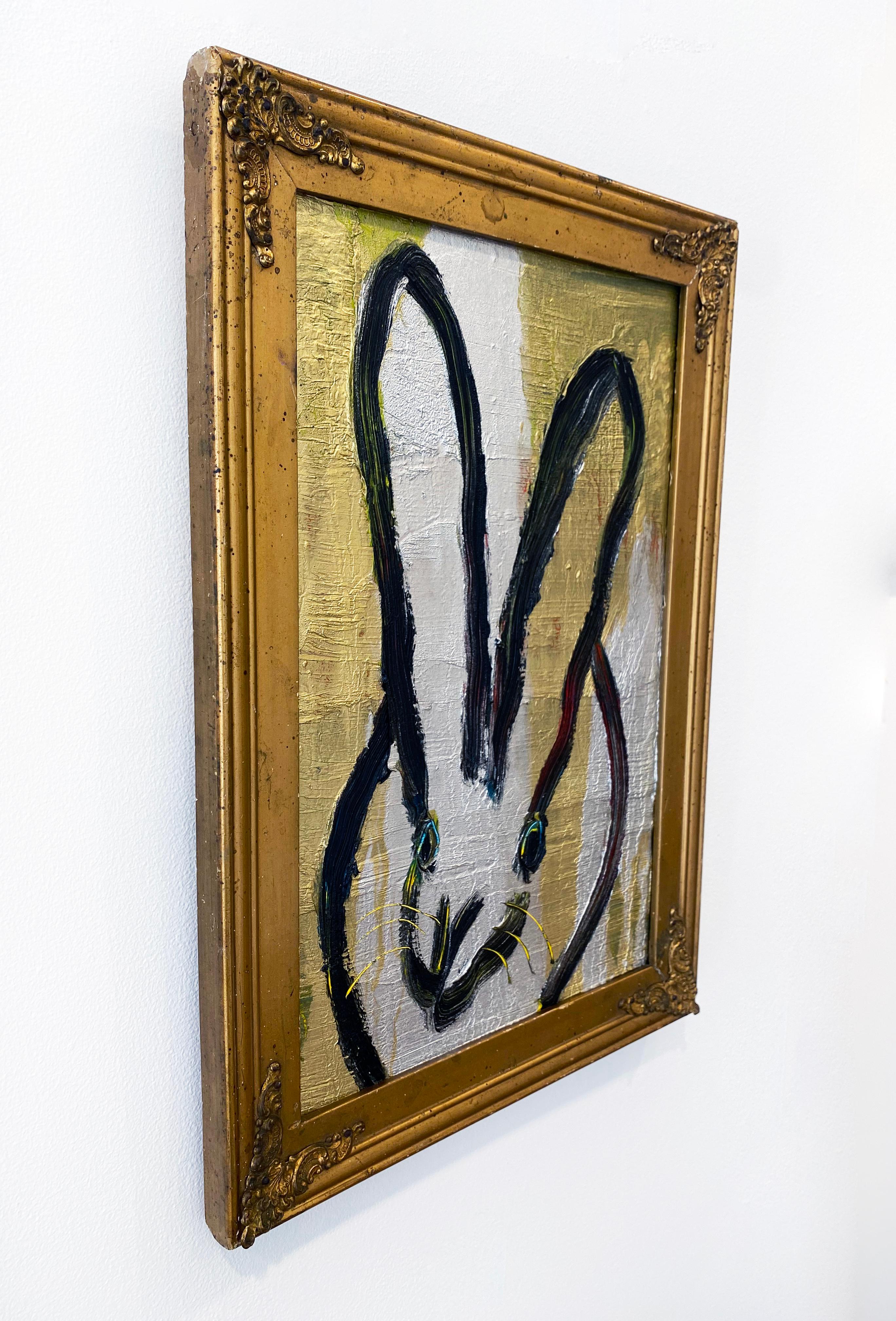 Hunt Slonem, coniglietto metallico, dipinge ad olio 