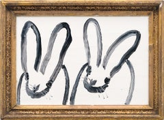 Hunt Slonem "Michael & Joy" Original Ölgemälde von 2 Kaninchen