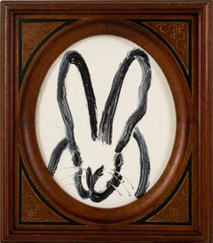 Hunt Slonem "Molly" Black & White Bunny