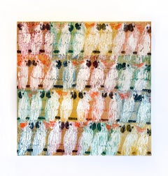 Hunt Slonem "Molucans Square Hawaii " Painting of Birds in oil on canvas