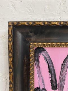Hunt Slonem "Morgaya" Black and Pink Bunny