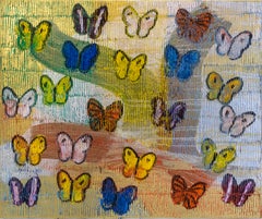 Hunt Slonem "Morning Cloak" Rainbow Butterflies