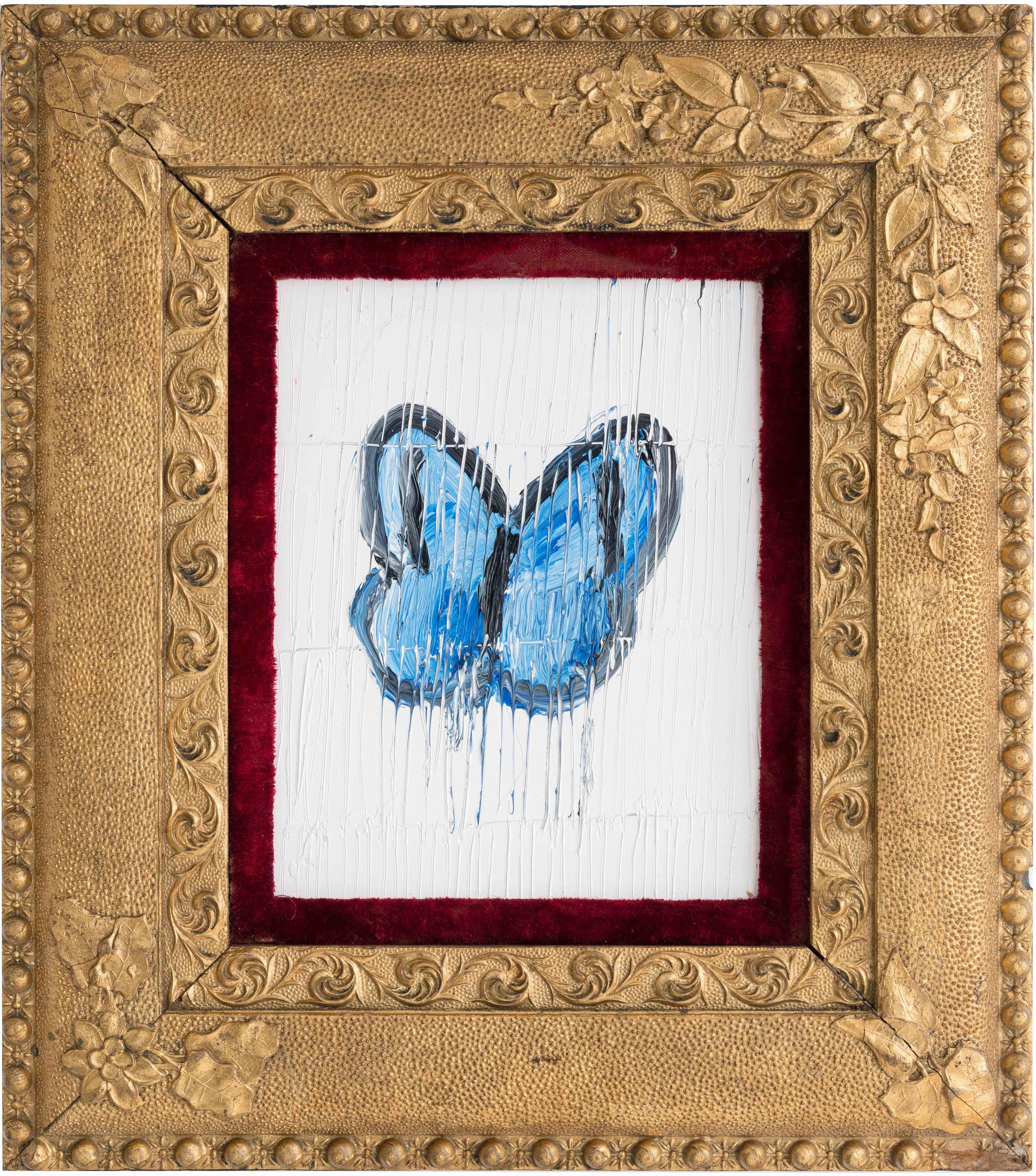 Hunt Slonem "Morphos" Farfalla blu e nera su bianco
Una singola farfalla gesticolata in blu e nero su uno sfondo bianco segnato in una cornice vintage

Senza cornice: 10 x 8 pollici
Incorniciato: 17 x 15 pollici
*I dipinti sono incorniciati - Tieni