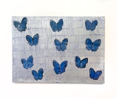 Hunt Slonem "Morphos Matagalpa" butterflies