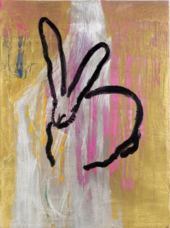 Hunt Slonem "Newton" Metallic Multicolored Bunny