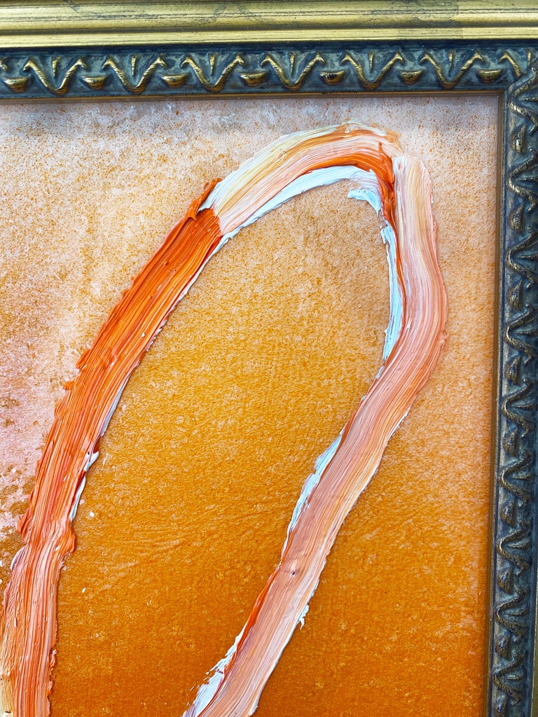 Hunt Slonem Orange Ombre Diamond Dust Bunny Painting 'Untitled' For Sale 6