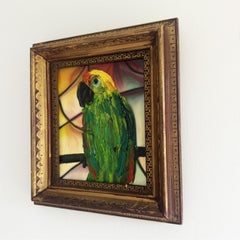 Hunt Slonem Peinture originale de perroquet "Amazons" Impasto lourd Tonalité Jewell 2026