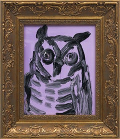 Hunt Slonem "Owl Washington Trail" Original owl painting in oil